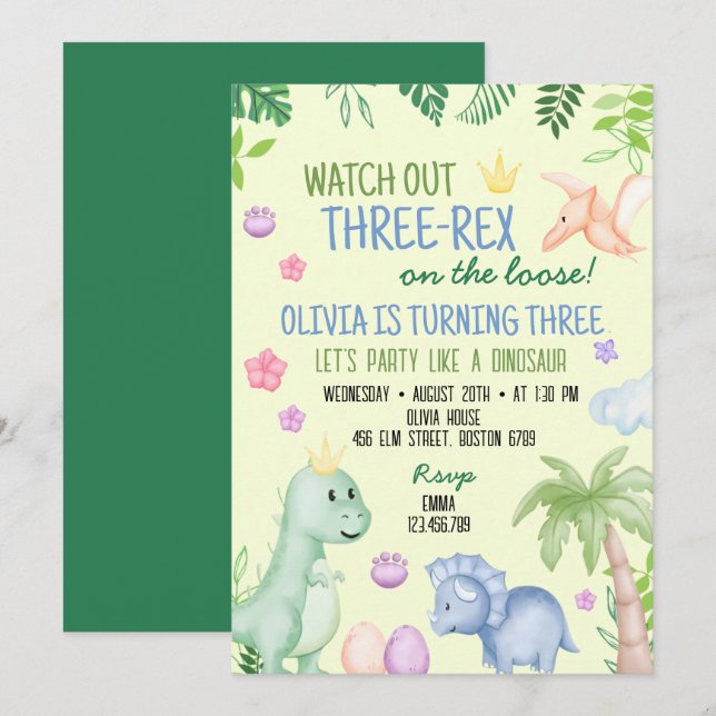 Invitación Fiesta de cumpleaños del niño pequeño (Anverso / Reverso)