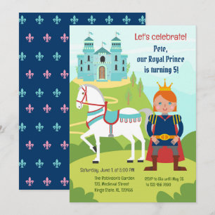 Invitación Fiesta de cumpleaños del niño príncipe real