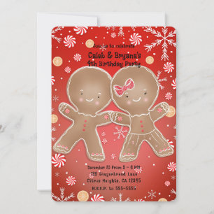 Invitación Fiesta de Cumpleaños del Niño y la Niña de Pan de