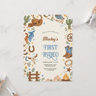 Invitación Fiesta de Cumpleaños del Oeste Rodeo Vaquero