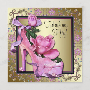 Invitación Fiesta de cumpleaños del oro rosado negro de la