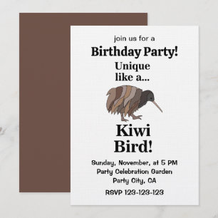 Invitación Fiesta de Cumpleaños del Pájaro Kiwi