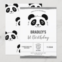 Fiesta de cumpleaños del Panda blanco y negro