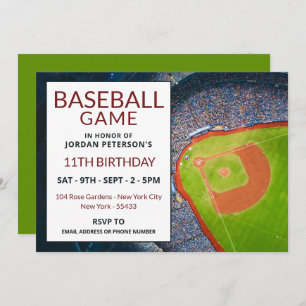 Invitación Fiesta de cumpleaños del partido de béisbol
