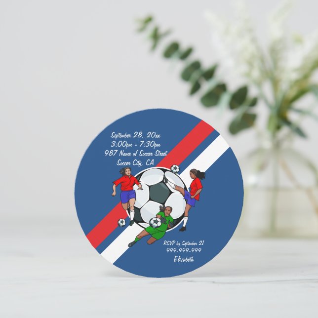 Invitación Fiesta de cumpleaños del partido de fútbol Ball (Anverso de pie)