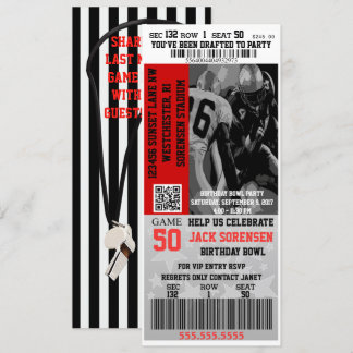 Invitación Fiesta de cumpleaños del partido de fútbol temátic