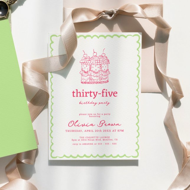 Invitación Fiesta de cumpleaños del pastel caprichoso dibujad (Subido por el creador)