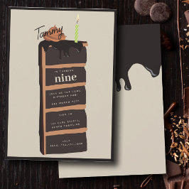 Invitación Fiesta de cumpleaños del pastel de chocolate