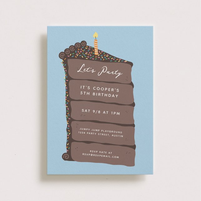 Invitación Fiesta de cumpleaños del pastel de chocolate (Subido por el creador)