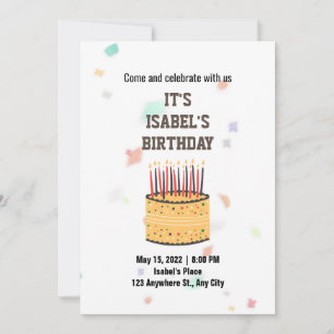 Invitación Fiesta de cumpleaños del Pastel de Surprise de Acu