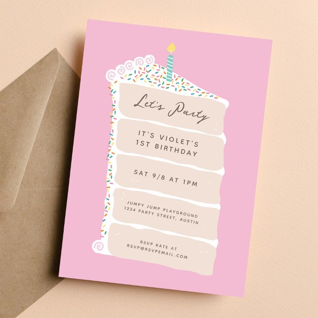 Invitación Fiesta de cumpleaños del pastel de vainilla (Subido por el creador)