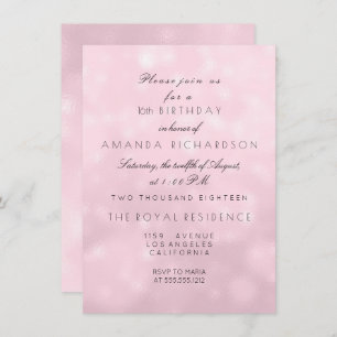 Invitación Fiesta de cumpleaños del Pastel Rosa Rosa Rosa Ros