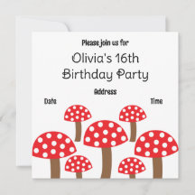 Fiesta de cumpleaños del patrón botánico del hongo