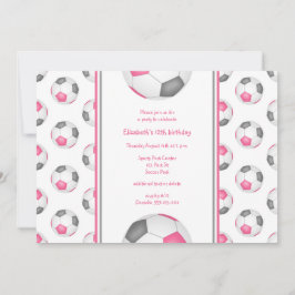 Invitación fiesta de cumpleaños del patrón de pelotas de fútb