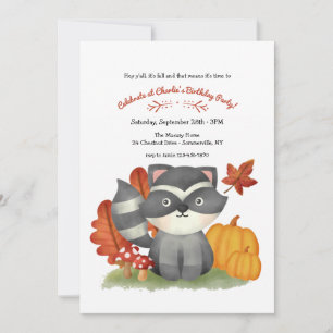 Invitación Fiesta de cumpleaños del pequeño mapache