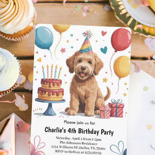 Invitación Fiesta de Cumpleaños del Perrito Niños Adorables 4