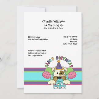 Invitación Fiesta de cumpleaños del perro