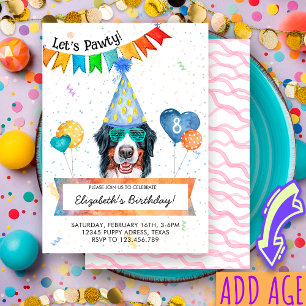 Invitación Fiesta de Cumpleaños del Perro de Montaña Bernés L