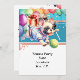 Invitación Fiesta de cumpleaños del perro de tenis