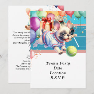 Invitación Fiesta de cumpleaños del perro de tenis