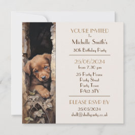 Invitación Fiesta de cumpleaños del perro del cachorro