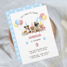Invitación Fiesta de cumpleaños del perro del cachorro, acuar