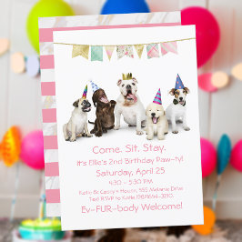 Invitación Fiesta De Cumpleaños Del Perro Para La Cachorra Ch