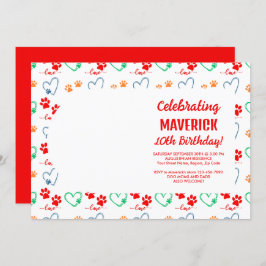 Invitación Fiesta de cumpleaños del perro personalizable