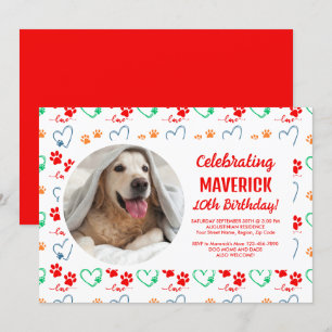 Invitación Fiesta de cumpleaños del perro personalizable