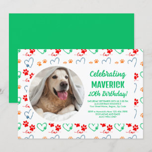 Invitación Fiesta de cumpleaños del perro personalizable