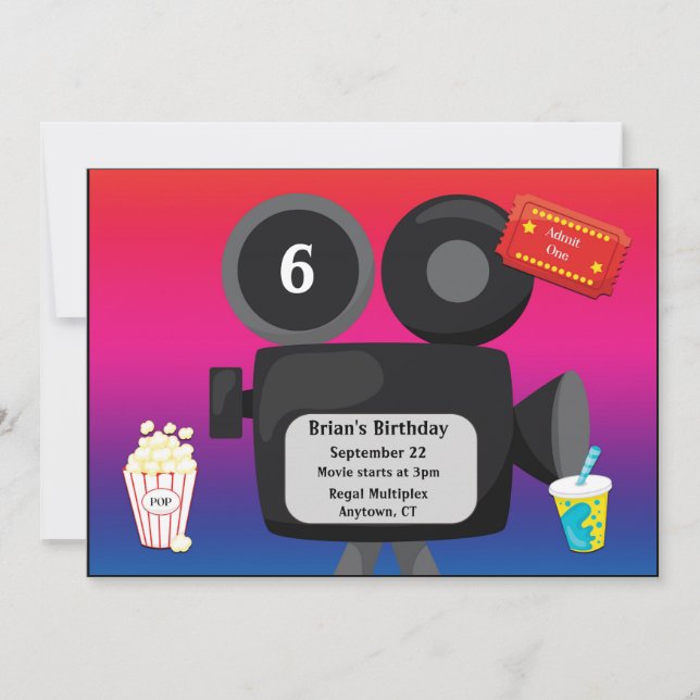 Invitación Fiesta de cumpleaños del Personalizable del tema d (Anverso)