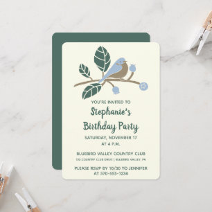 Invitación Fiesta de cumpleaños del Personalizado Bluebird y 