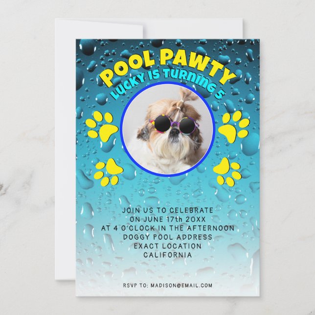Invitación Fiesta de cumpleaños del personalizado del cachorr (Anverso)