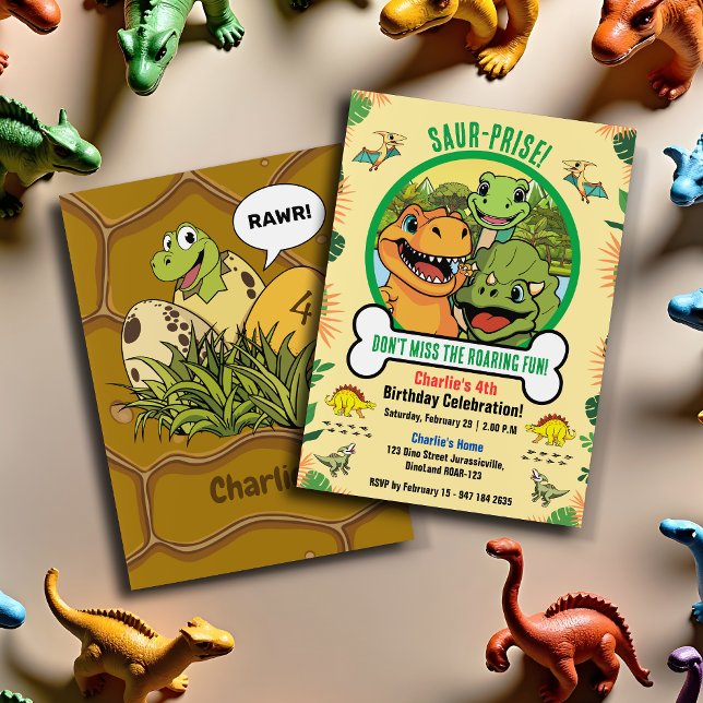 Invitación Fiesta de cumpleaños del Personalizado prehistóric (Subido por el creador)