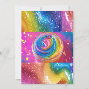Invitación Fiesta de cumpleaños del Personalizado Rainbow Sli
