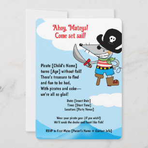Invitación Fiesta de cumpleaños del pirata