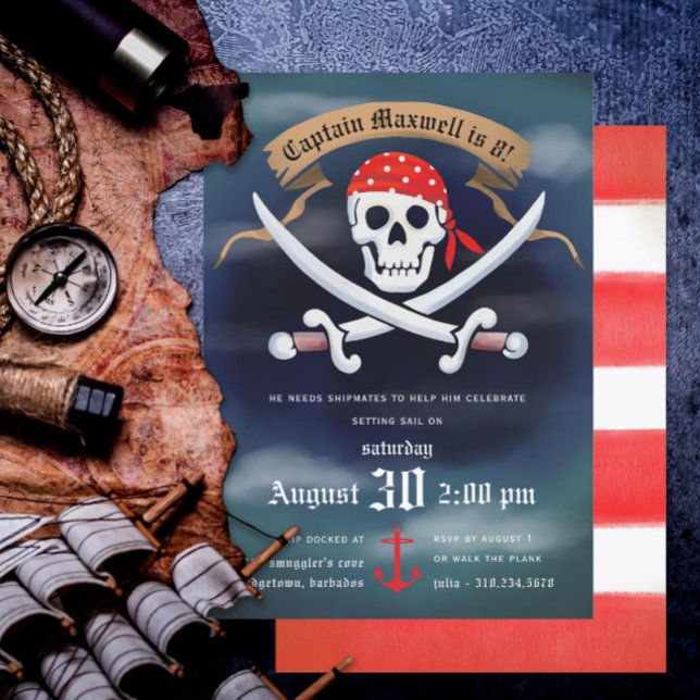 Invitación Fiesta de cumpleaños del pirata (Subido por el creador)