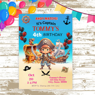 Invitación Fiesta de cumpleaños del pirata