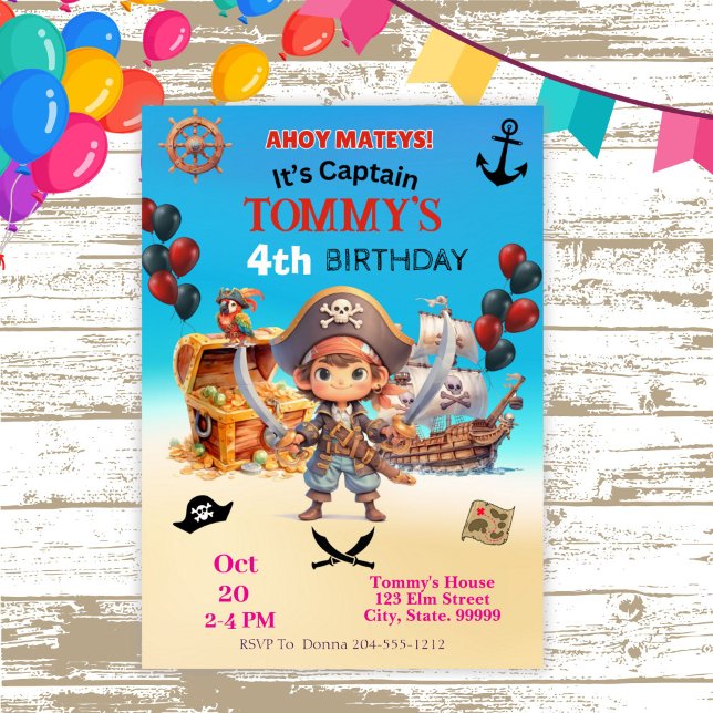Invitación Fiesta de cumpleaños del pirata (Subido por el creador)