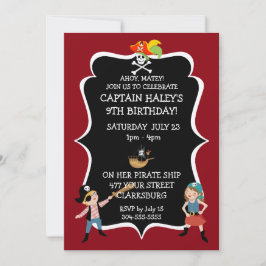 Invitación Fiesta de cumpleaños del pirata infantil