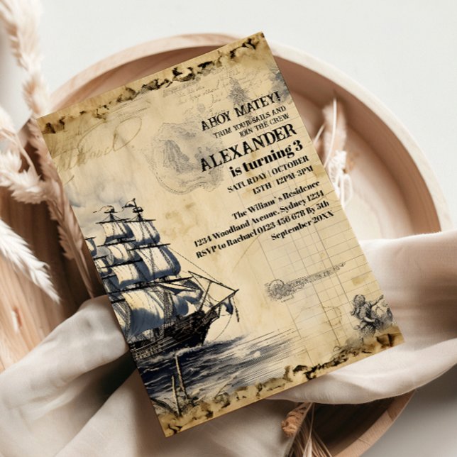 Invitación Fiesta de cumpleaños del pirata Roger Jolly (Subido por el creador)