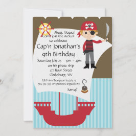 Invitación Fiesta de cumpleaños del pirata Savvy
