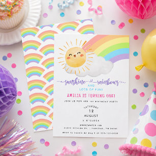 Invitación Fiesta de Cumpleaños del Primer Año de Sol y Arcoí