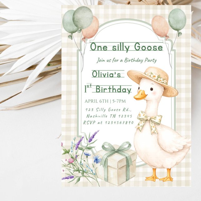 Invitación Fiesta de cumpleaños del primer año de un ganso ro (Subido por el creador)