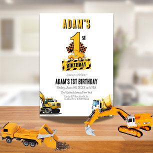 Invitación Fiesta de cumpleaños del primer camión de volcado