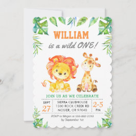 Invitación Fiesta de cumpleaños del primer niño Safari Jungle