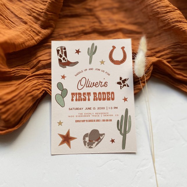 Invitación Fiesta de cumpleaños del primer rodeo del Wild Wes (Subido por el creador)