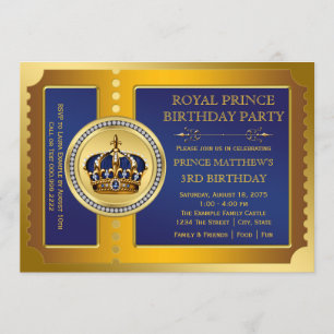 Invitación Fiesta de Cumpleaños del Príncipe Azul Real y Dora