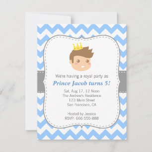 Invitación Fiesta de Cumpleaños del Príncipe Encantador, Chev