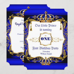 Invitación fiesta de cumpleaños del Príncipe Real 1er cumplea